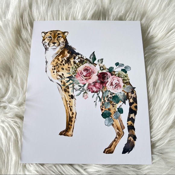 Watercolor Cheetah Illustration Wall Art Poster Print UNFRAMED - Picture 14 of 17